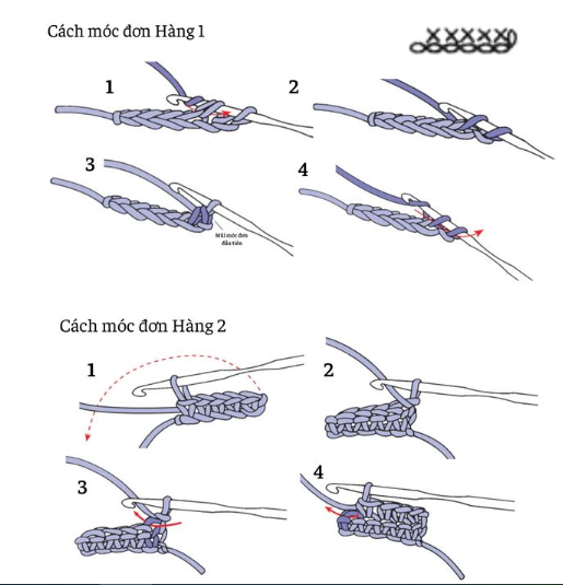 Các mũi móc len cơ bản cho người mới học móc - MYRA Handmade